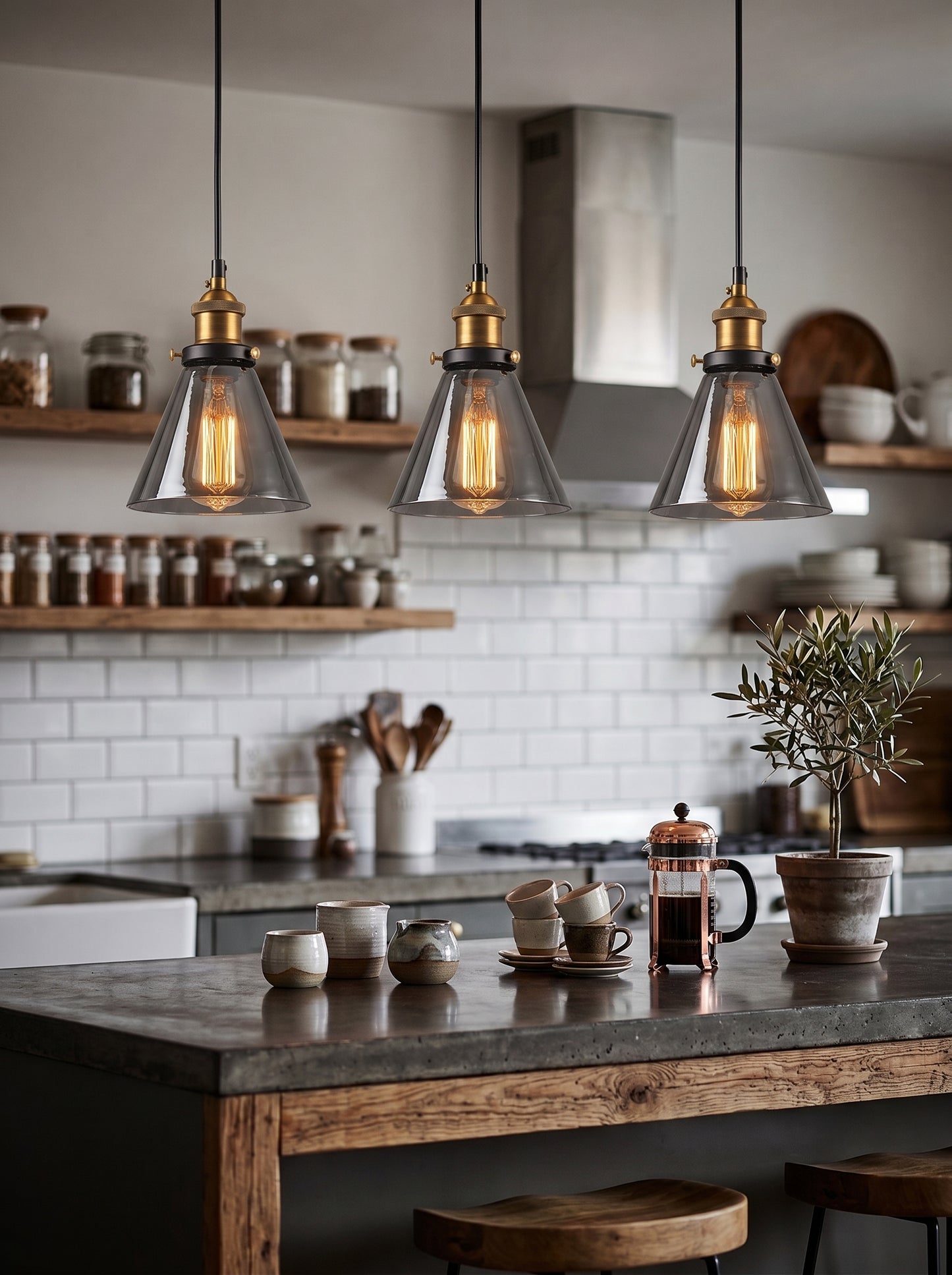 Suspension Luminaire en Verre Fumé - FUMEA