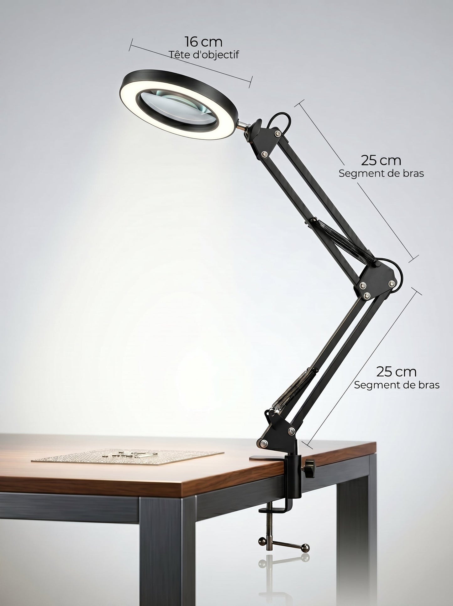 Lampe Loupe de Bureau Zoom x5 - LUXIRA