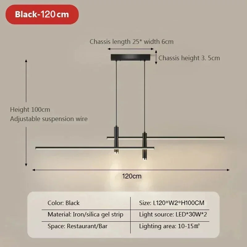 DINDALLED LED Pendant Light Restaurant Hanging Lamp Smart Remote Control Color Temperature Brightness Living Room Chandelier