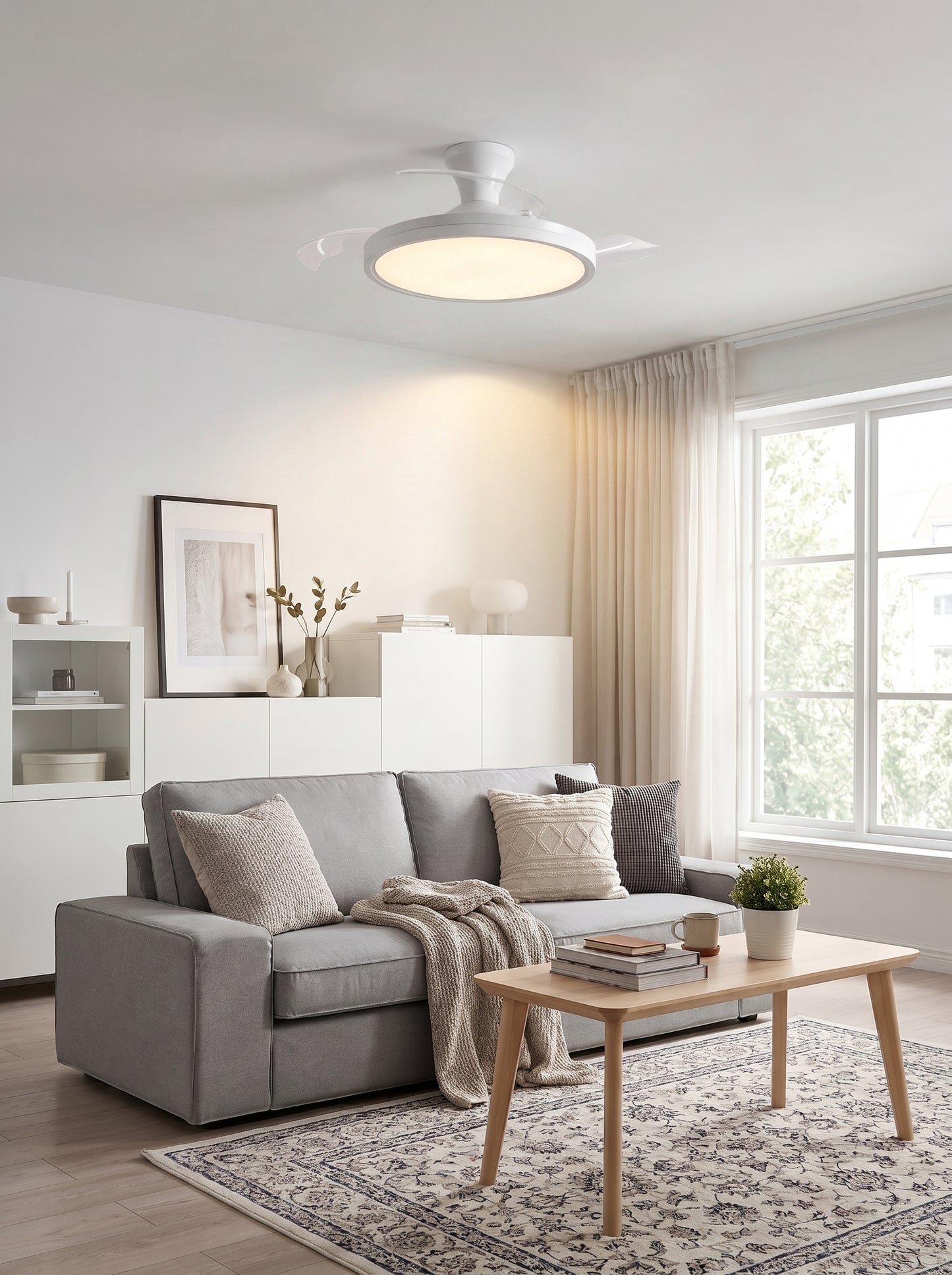 Plafonnier Ventilateur LED à Pales Rétractables - LUMENIS