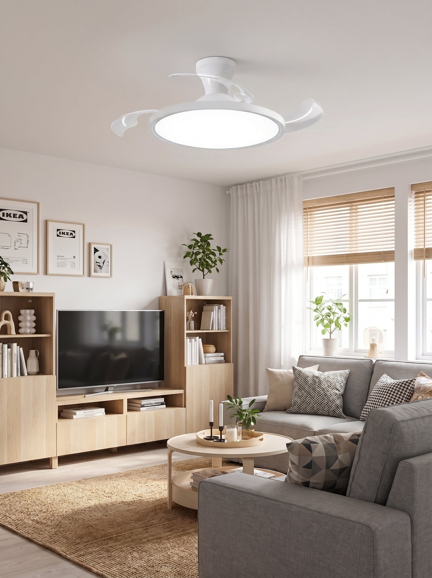 Plafonnier Ventilateur LED à Pales Rétractables - LUMENIS