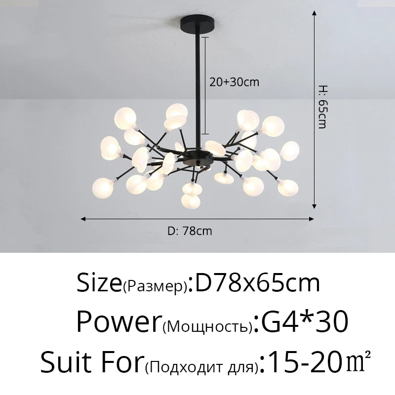 Modern Nordic gorgeous LED chandelier ceiling lamp for living room bedroom golden 54-head G9 bulb indoor luxury home decoration