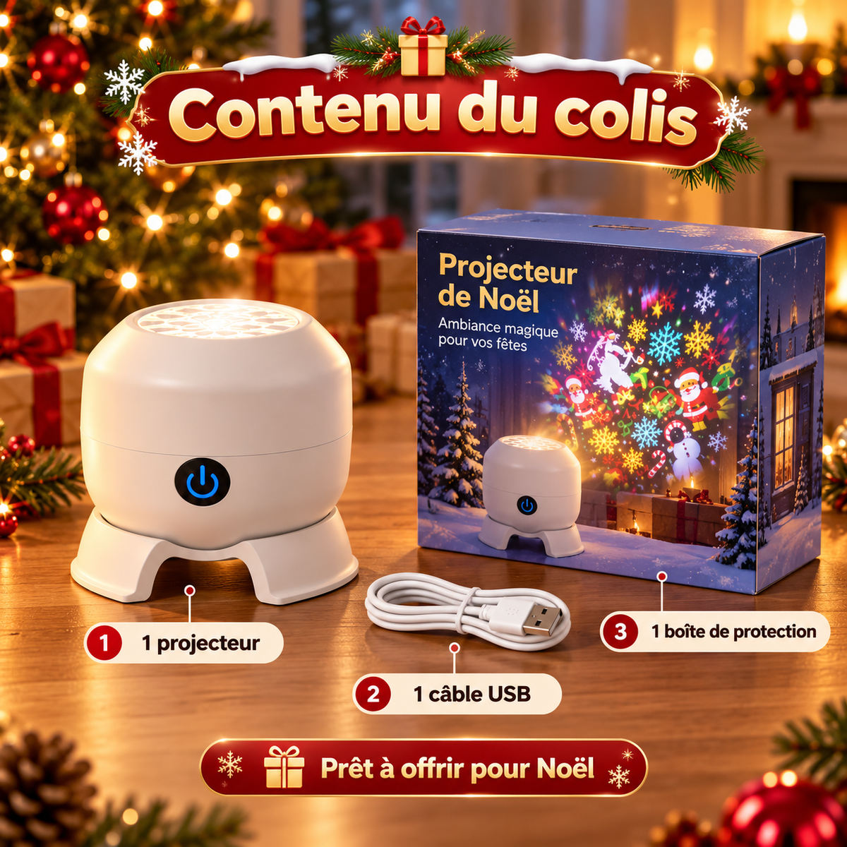Noelia™ – Projecteur de Noël Magique à 360°