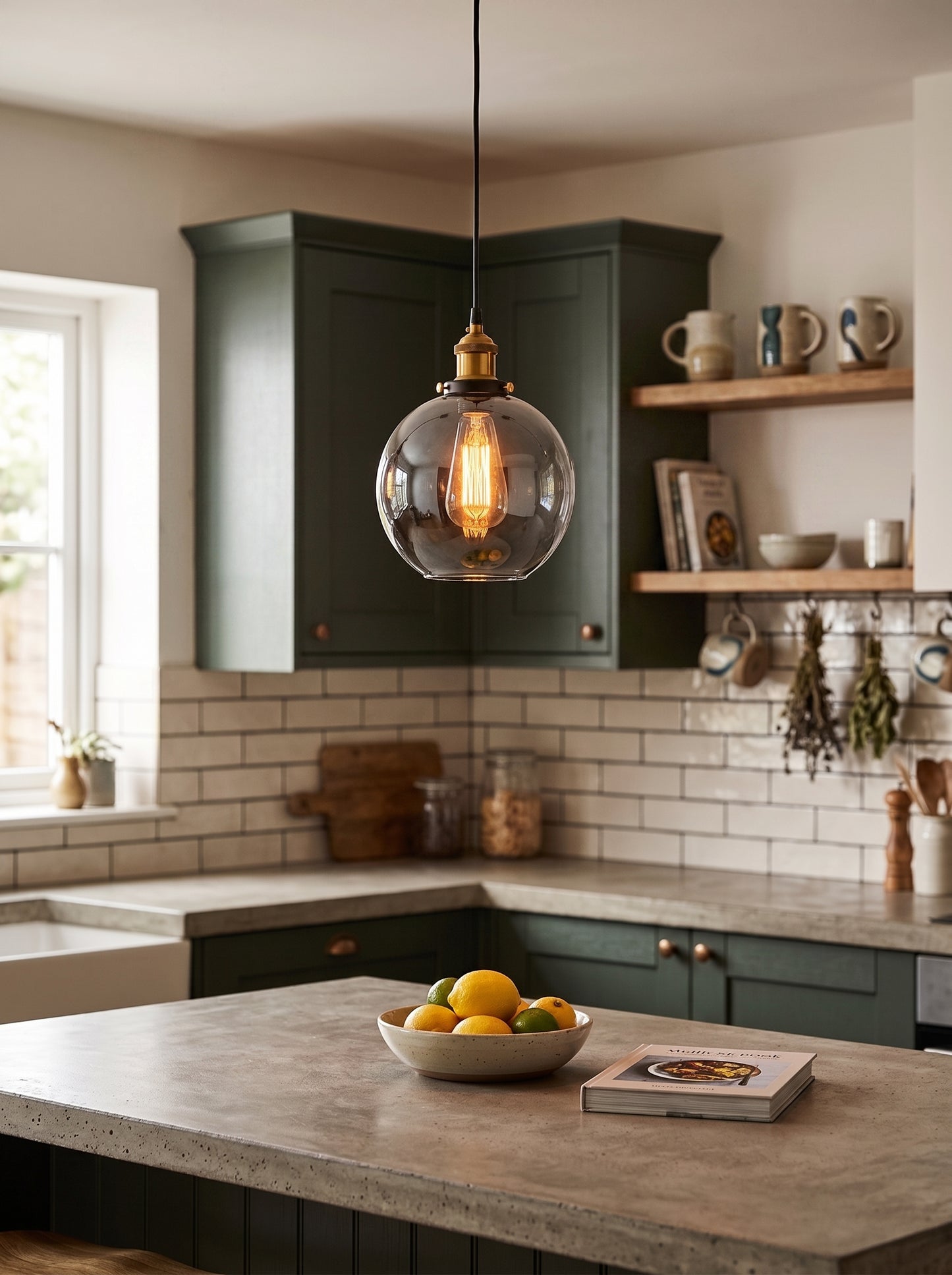 Suspension Luminaire en Verre Fumé - FUMEA
