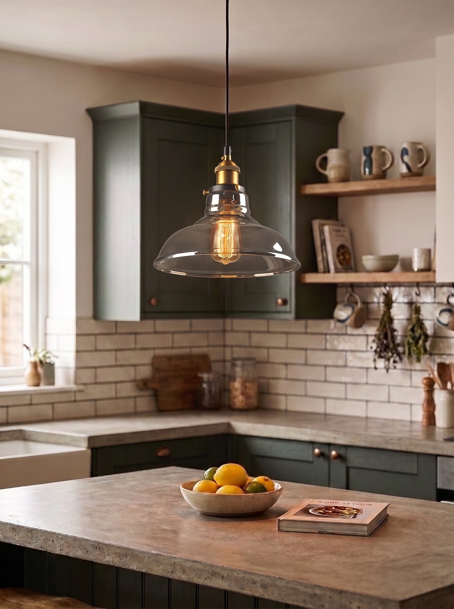 Suspension Luminaire en Verre Fumé - FUMEA