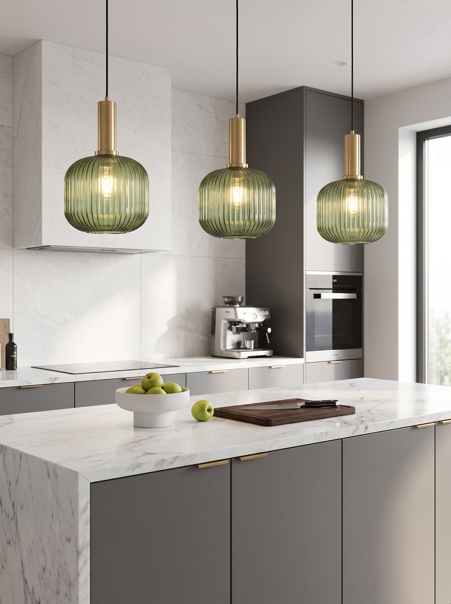 Suspension en Verre Strié Design Nordique - KURA