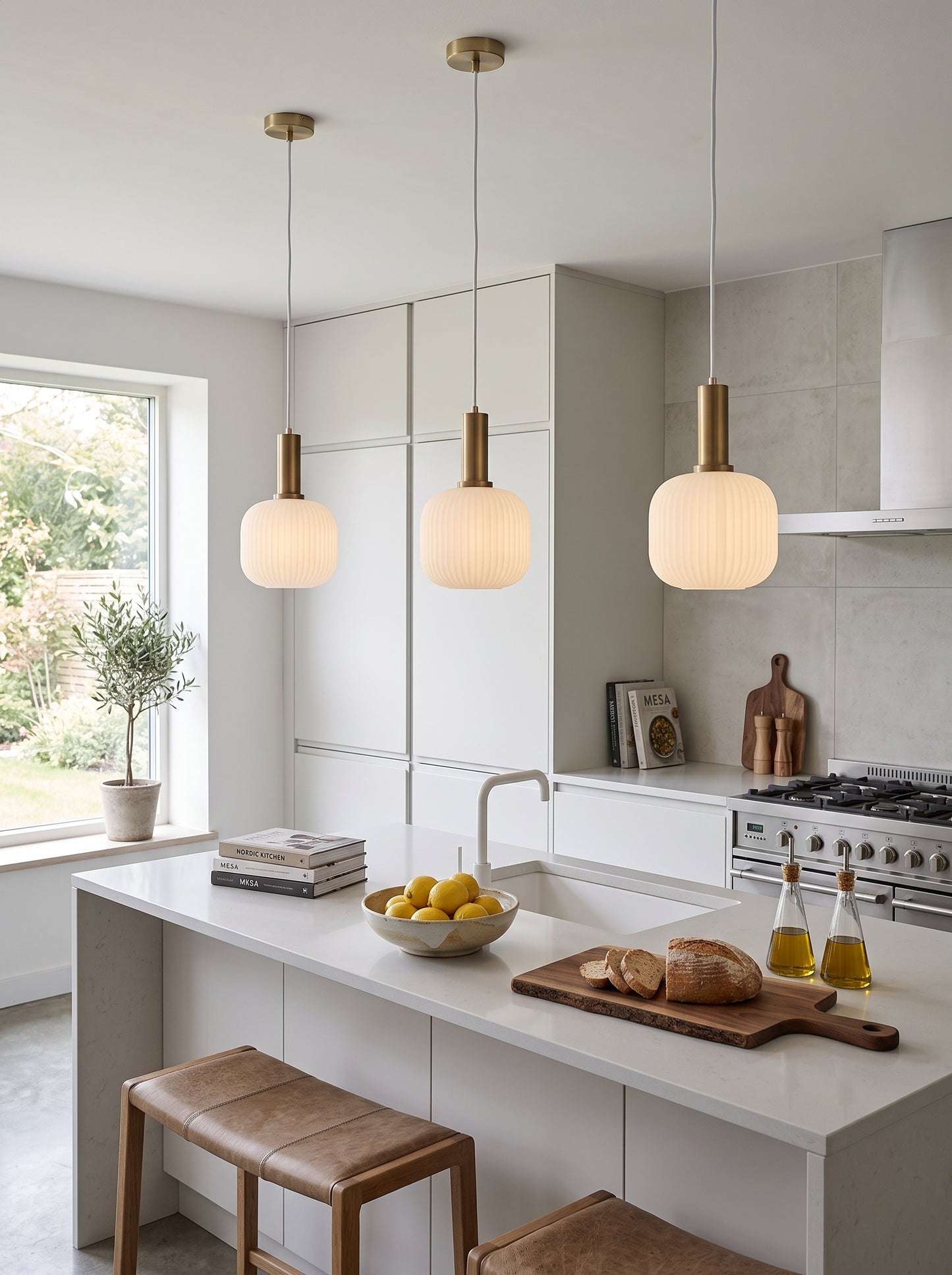 Suspension en Verre Strié Design Nordique - KURA