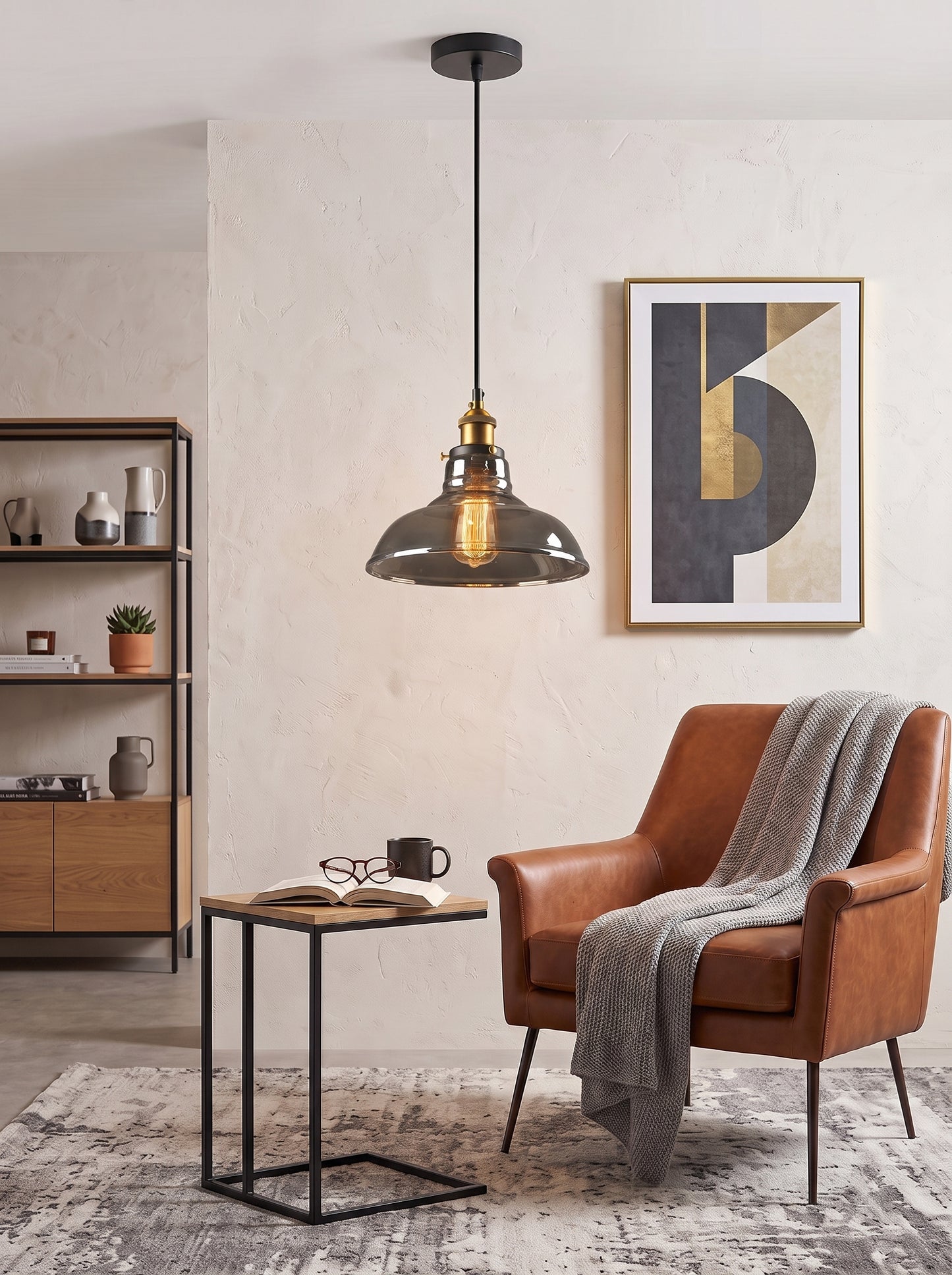 Suspension Luminaire en Verre Fumé - FUMEA