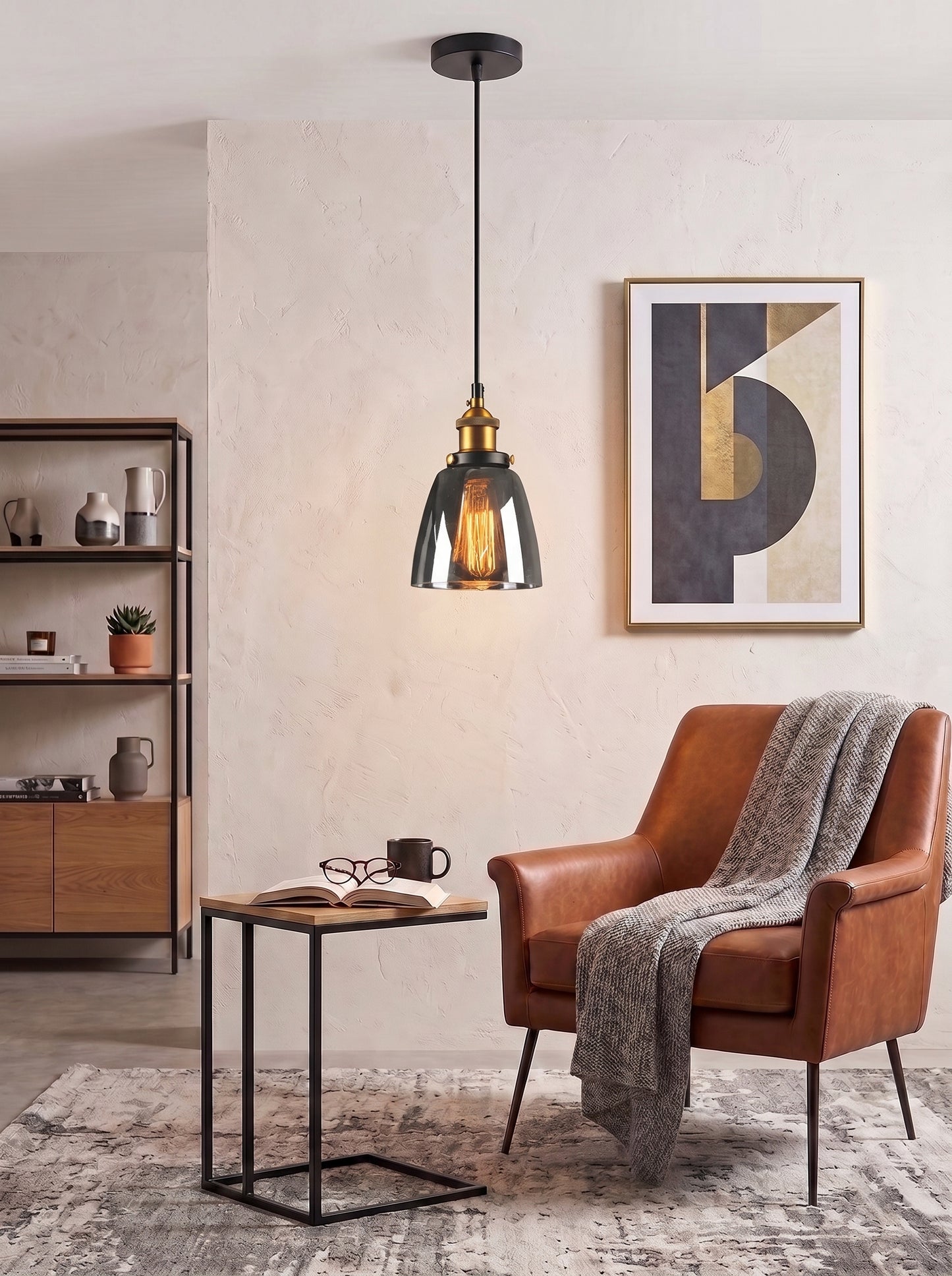 Suspension Luminaire en Verre Fumé - FUMEA
