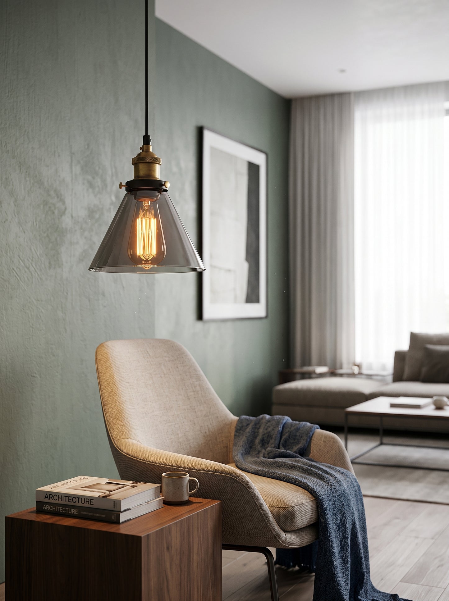 Suspension Luminaire en Verre Fumé - FUMEA