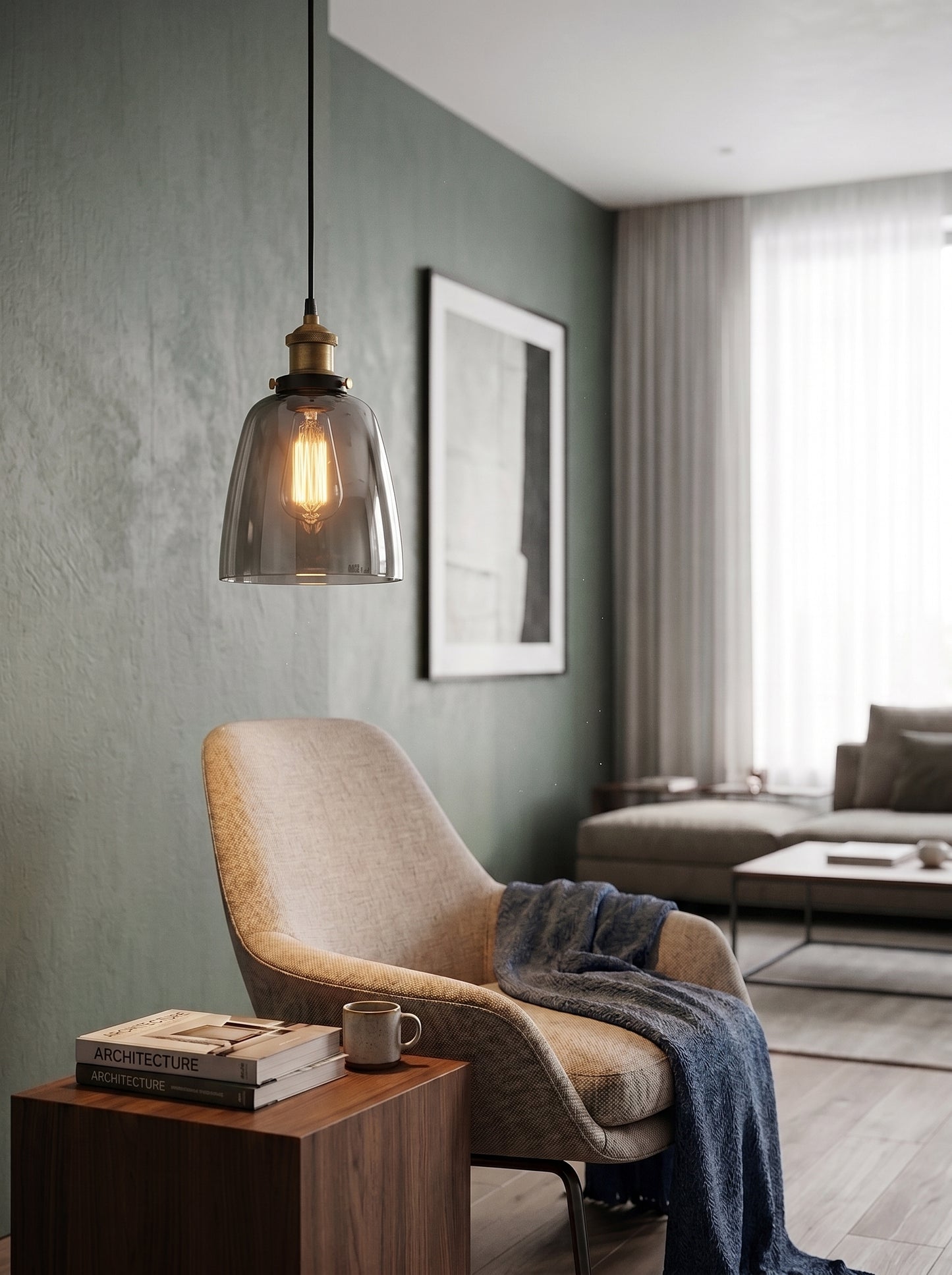 Suspension Luminaire en Verre Fumé - FUMEA