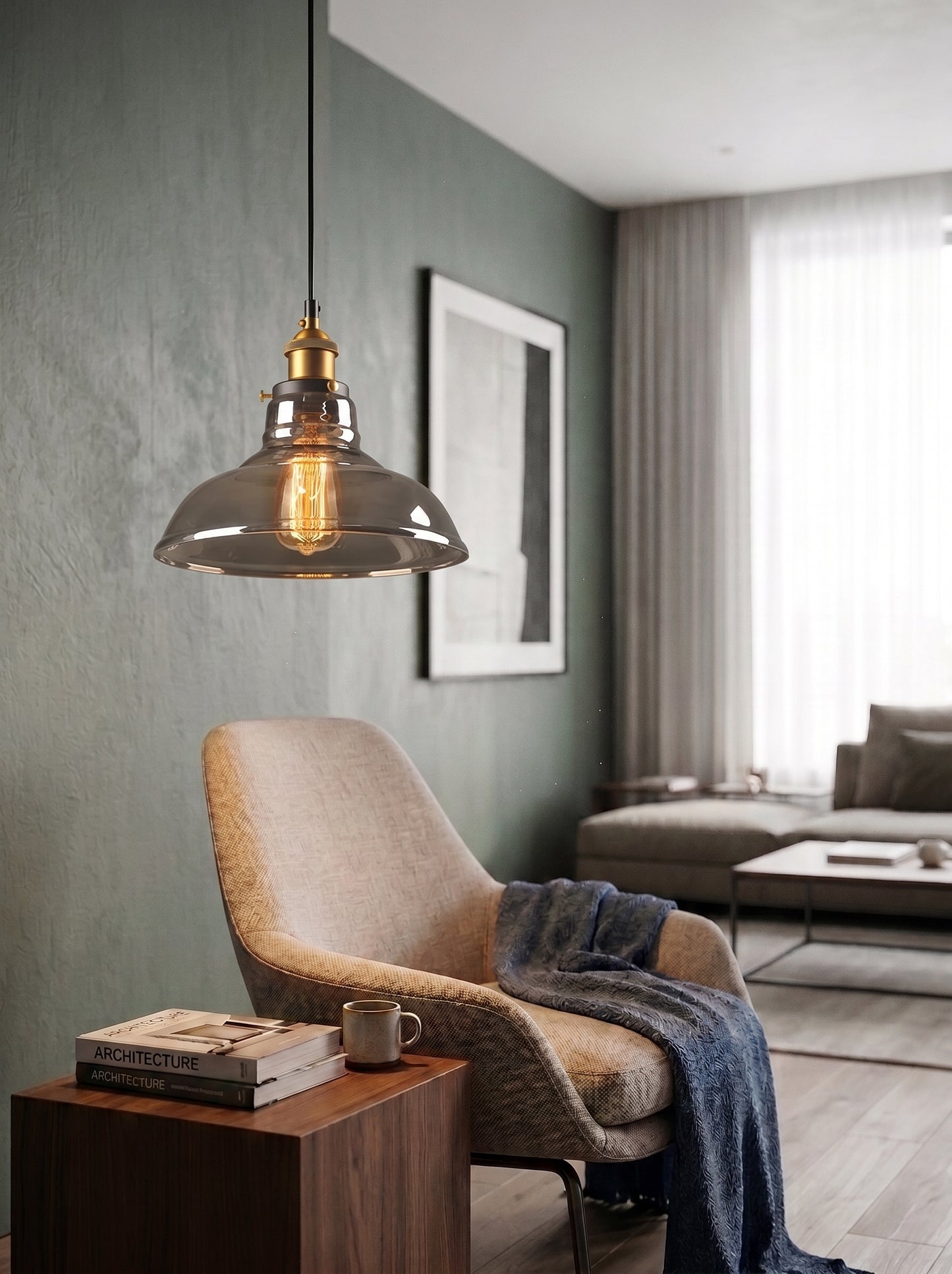 Suspension Luminaire en Verre Fumé - FUMEA