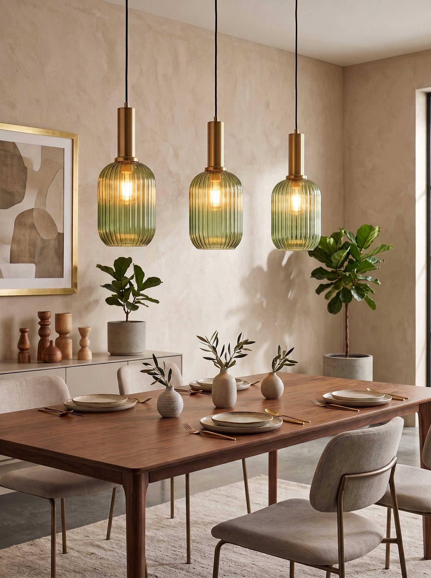 Suspension en Verre Strié Design Nordique - KURA