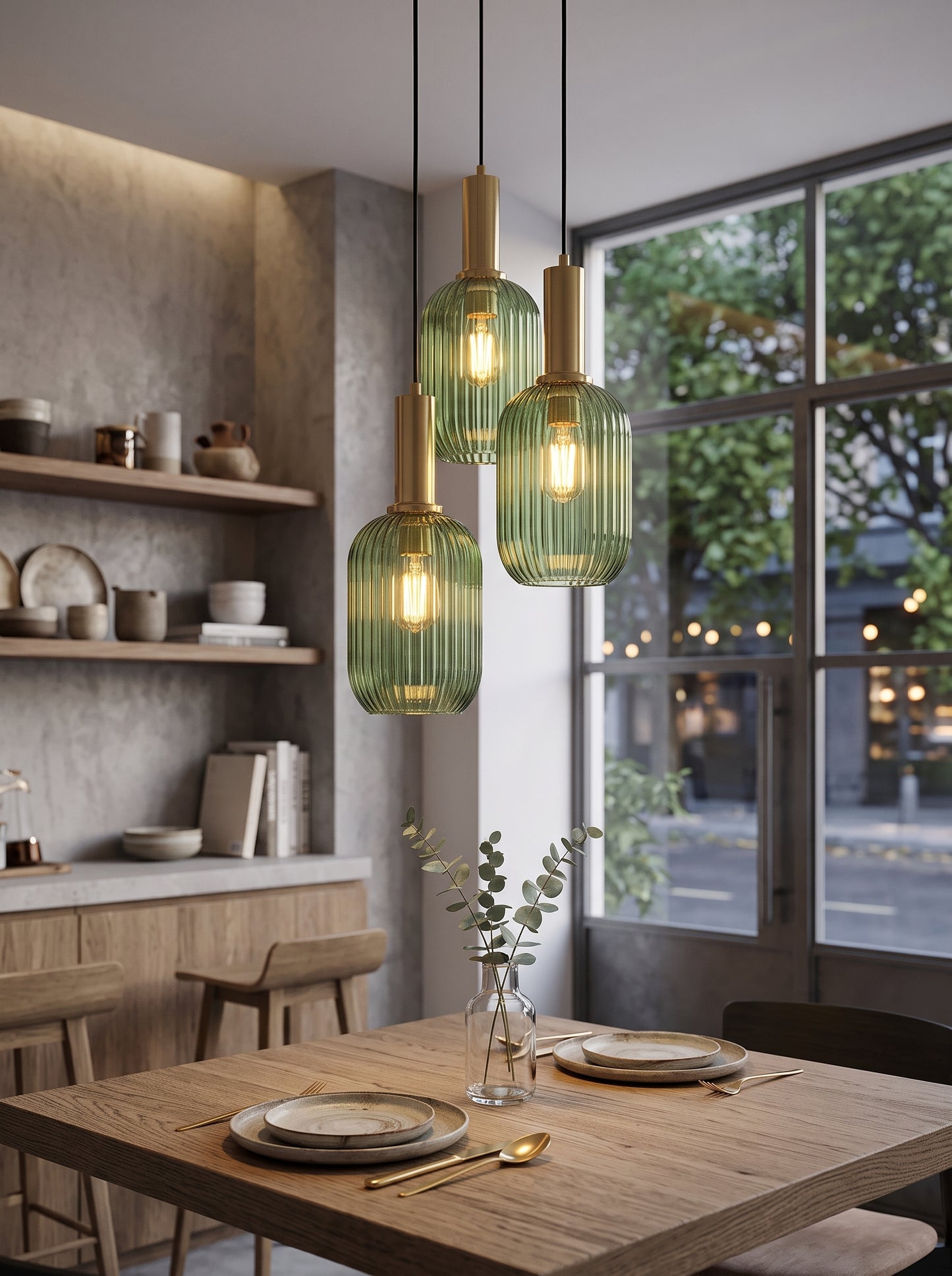 Suspension en Verre Strié Design Nordique - KURA