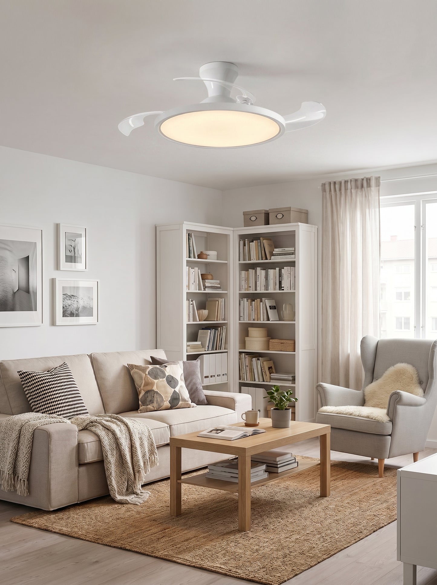 Plafonnier Ventilateur LED à Pales Rétractables - LUMENIS