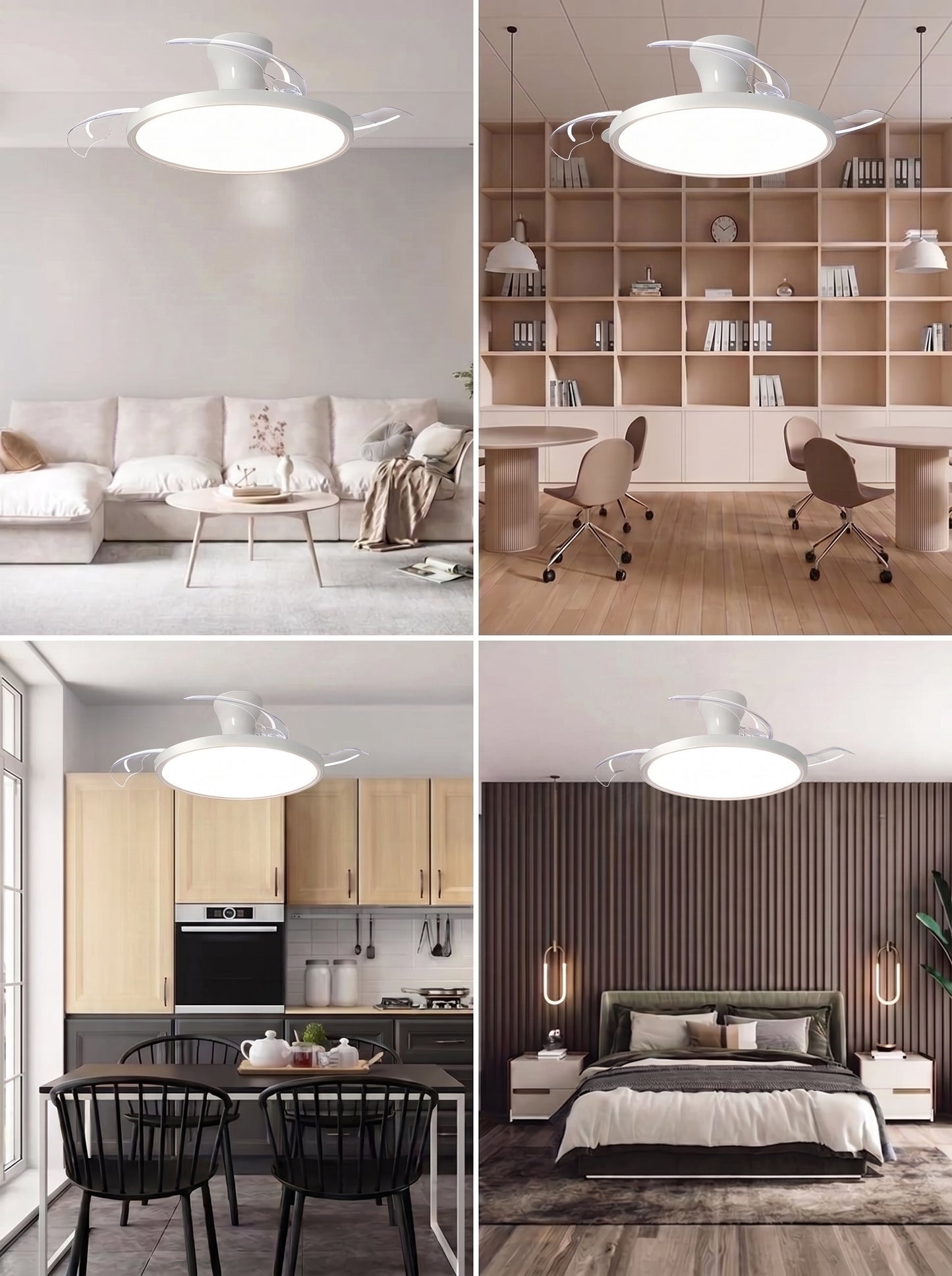 Plafonnier Ventilateur LED à Pales Rétractables - LUMENIS