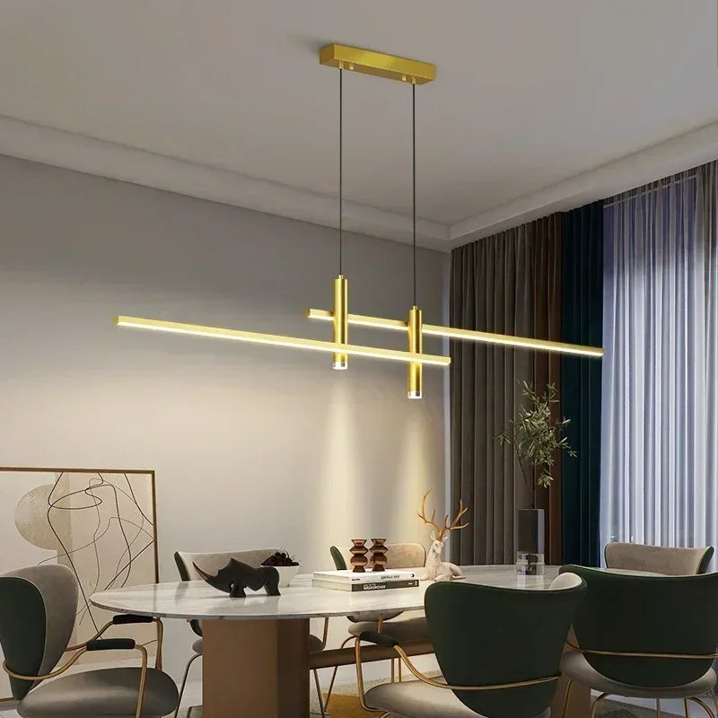 DINDALLED LED Pendant Light Restaurant Hanging Lamp Smart Remote Control Color Temperature Brightness Living Room Chandelier