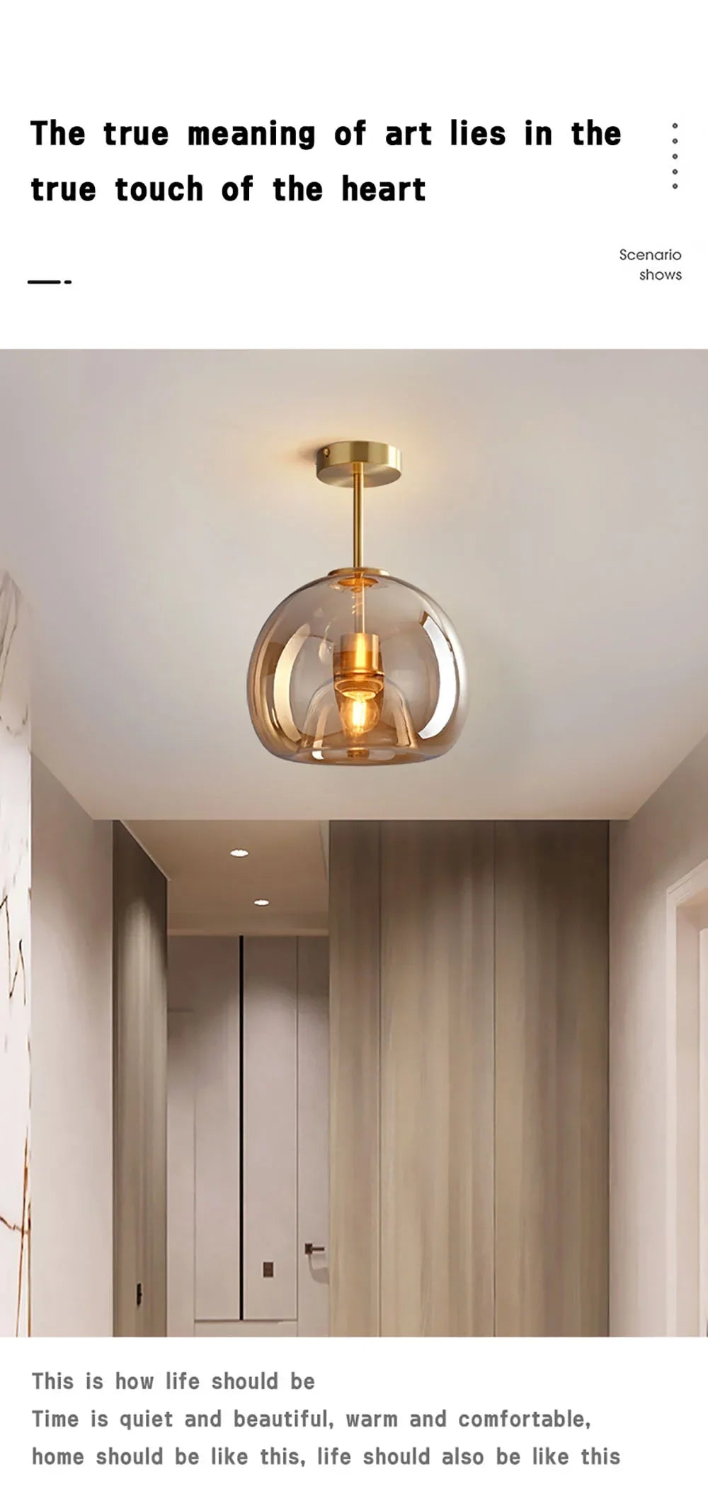 Modern Ceiling Light Nordic Cognac Glass Ceiling Lamp LED Minimalist for Living Dinning Room Aisle Creative Lighting Home Decor