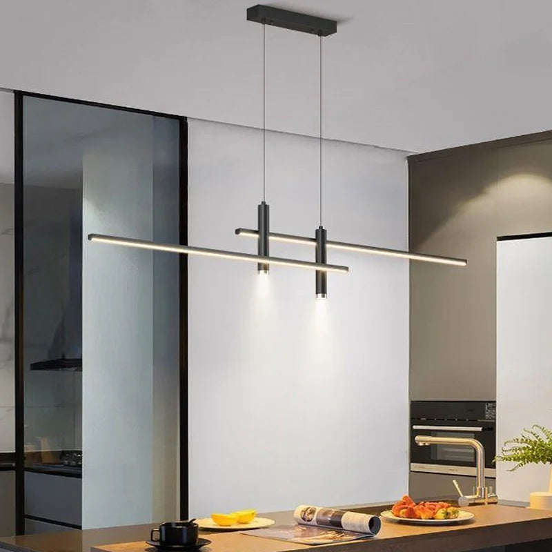 DINDALLED LED Pendant Light Restaurant Hanging Lamp Smart Remote Control Color Temperature Brightness Living Room Chandelier