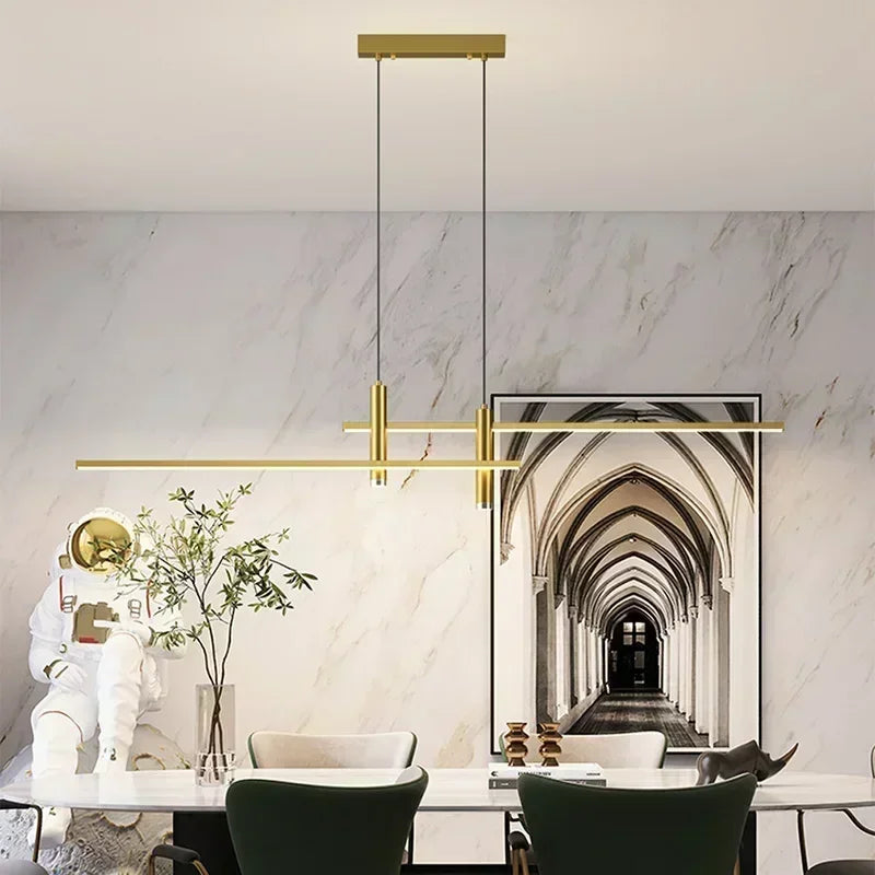 DINDALLED LED Pendant Light Restaurant Hanging Lamp Smart Remote Control Color Temperature Brightness Living Room Chandelier