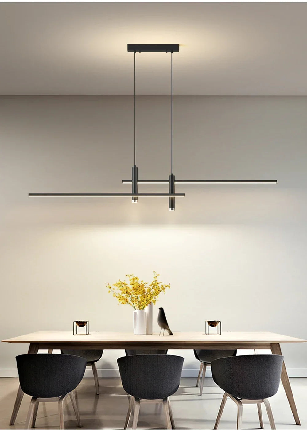 DINDALLED LED Pendant Light Restaurant Hanging Lamp Smart Remote Control Color Temperature Brightness Living Room Chandelier