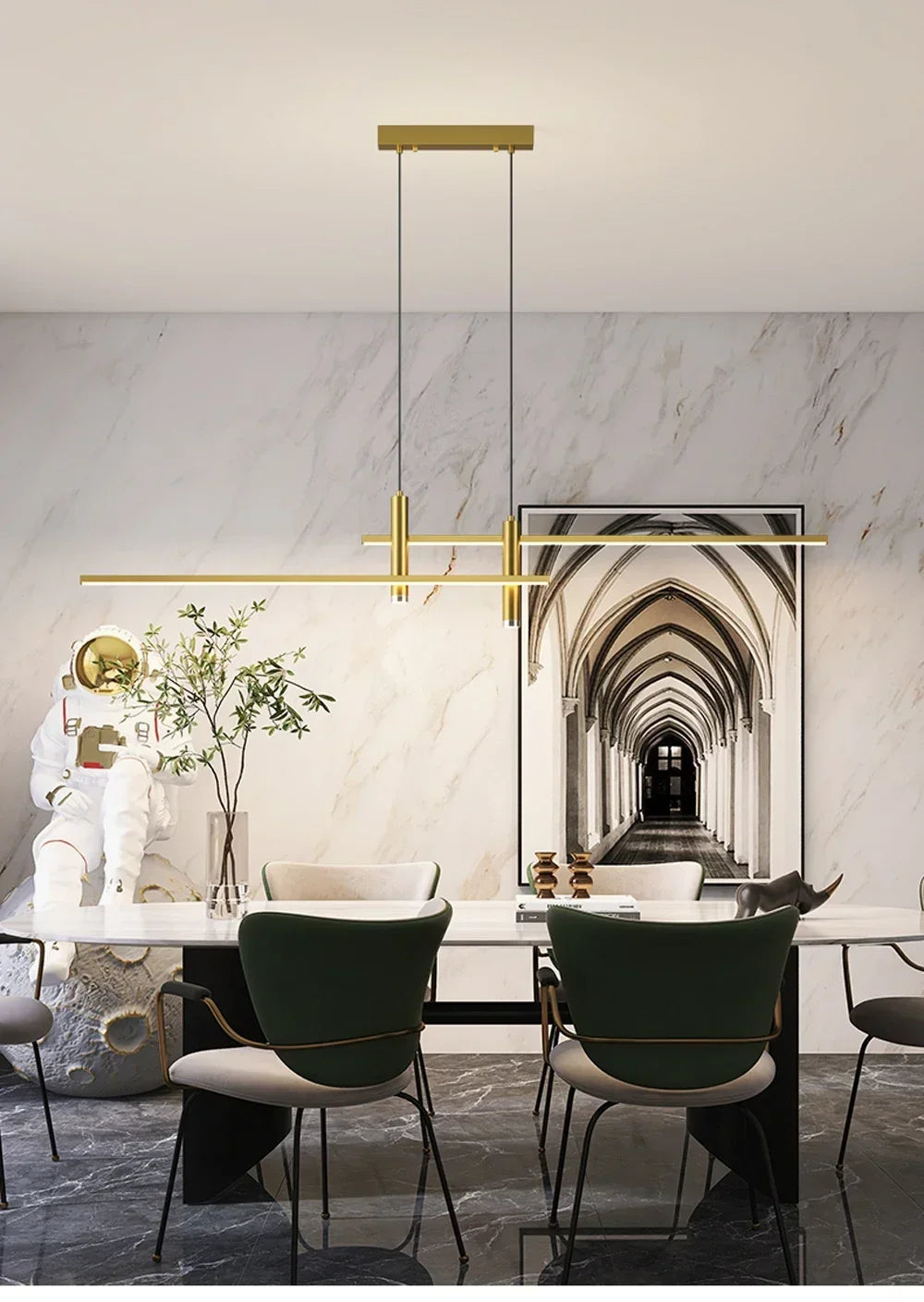DINDALLED LED Pendant Light Restaurant Hanging Lamp Smart Remote Control Color Temperature Brightness Living Room Chandelier