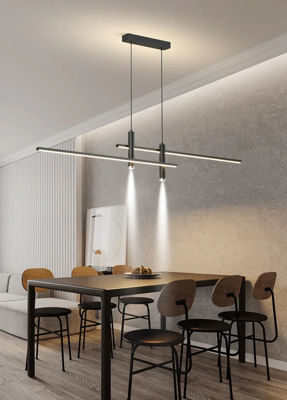 DINDALLED LED Pendant Light Restaurant Hanging Lamp Smart Remote Control Color Temperature Brightness Living Room Chandelier