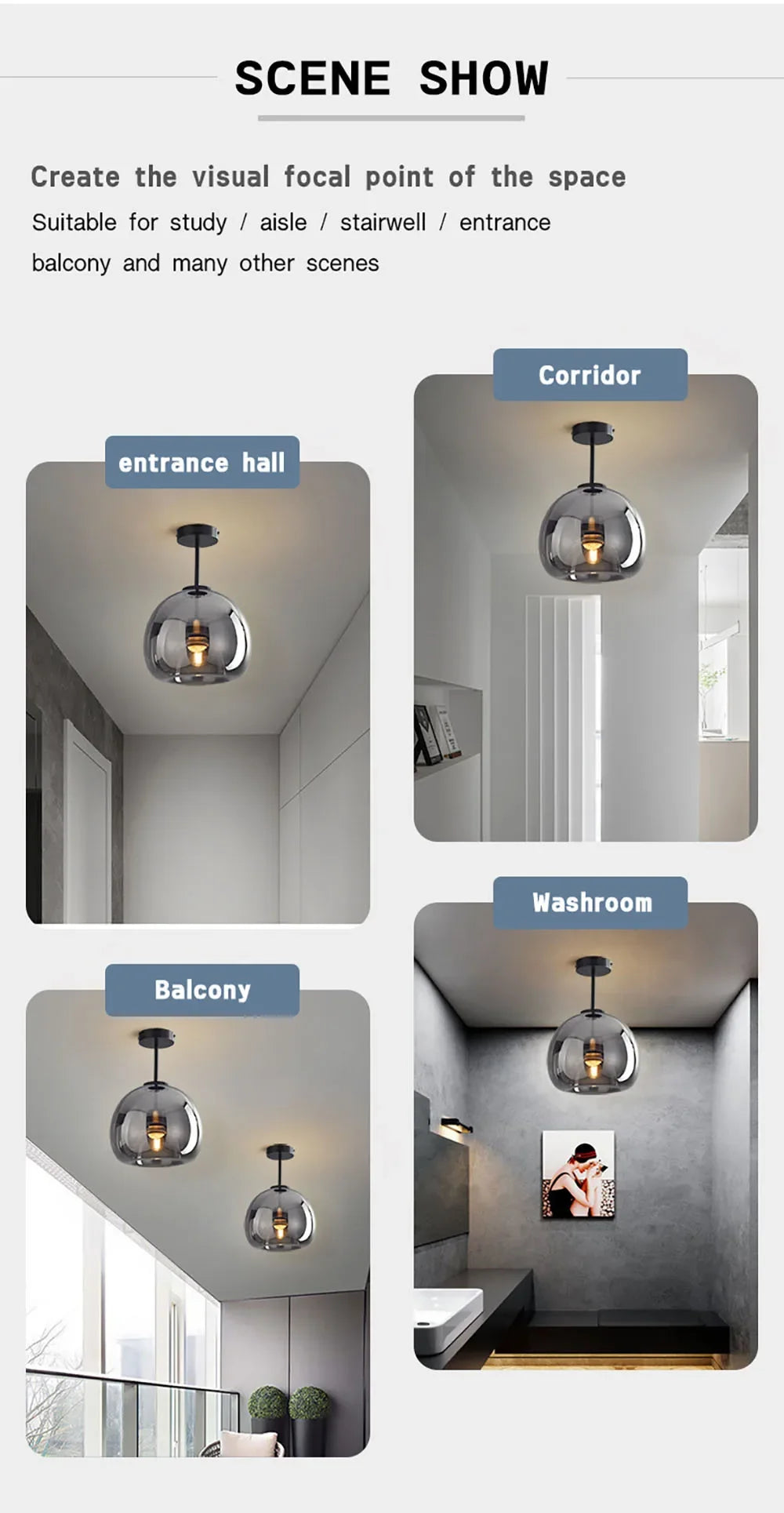 Modern Ceiling Light Nordic Cognac Glass Ceiling Lamp LED Minimalist for Living Dinning Room Aisle Creative Lighting Home Decor