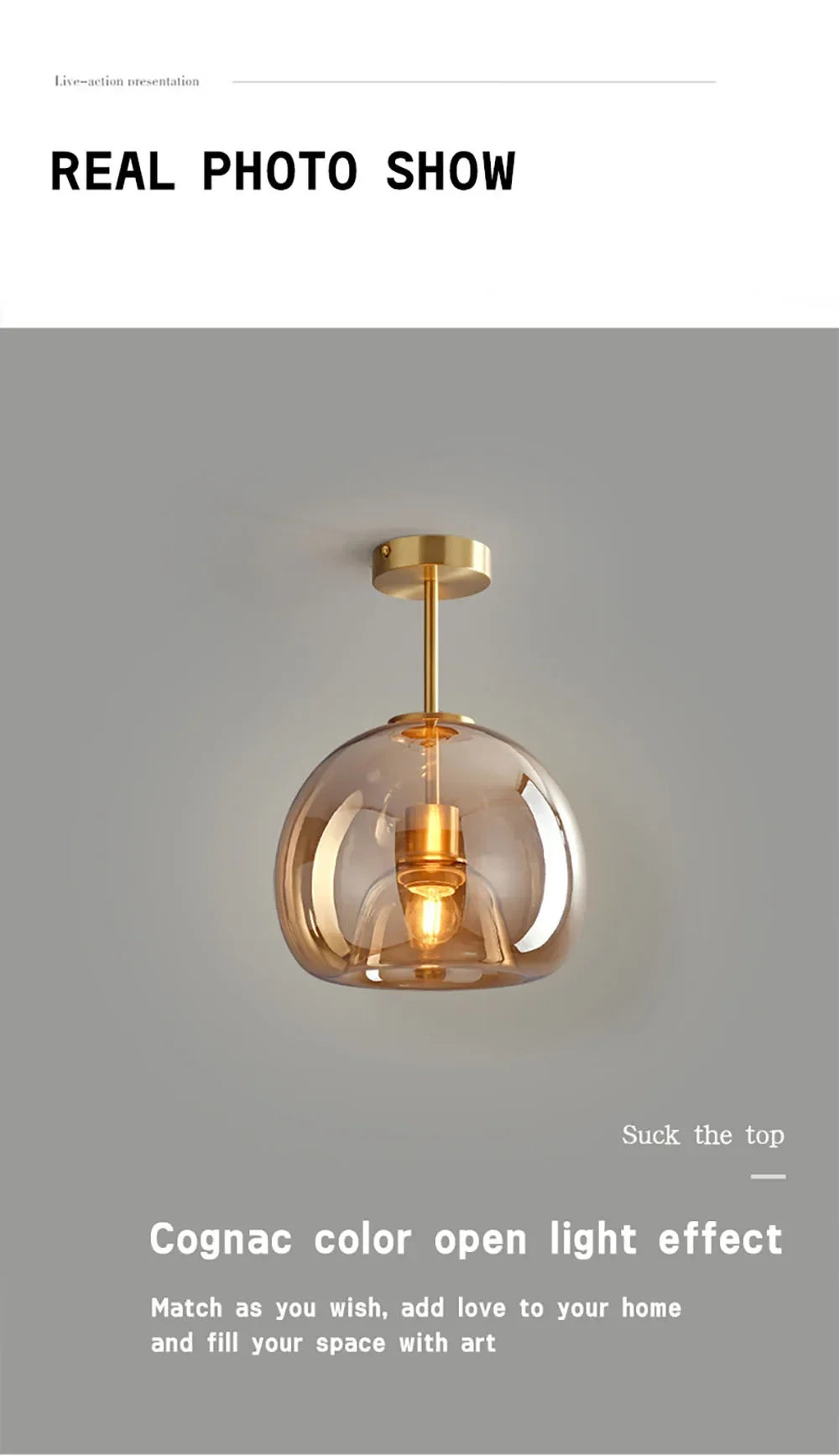 Modern Ceiling Light Nordic Cognac Glass Ceiling Lamp LED Minimalist for Living Dinning Room Aisle Creative Lighting Home Decor
