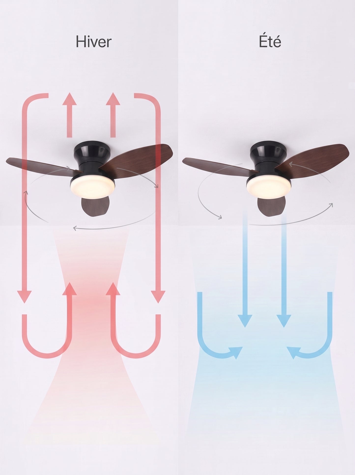 Plafonnier Ventilateur LED Compact 65cm - ZEPHYR