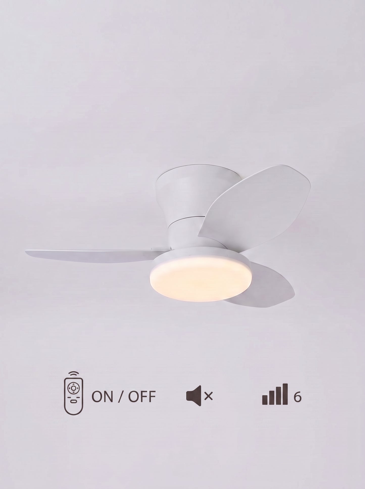 Plafonnier Ventilateur LED Compact 65cm - ZEPHYR