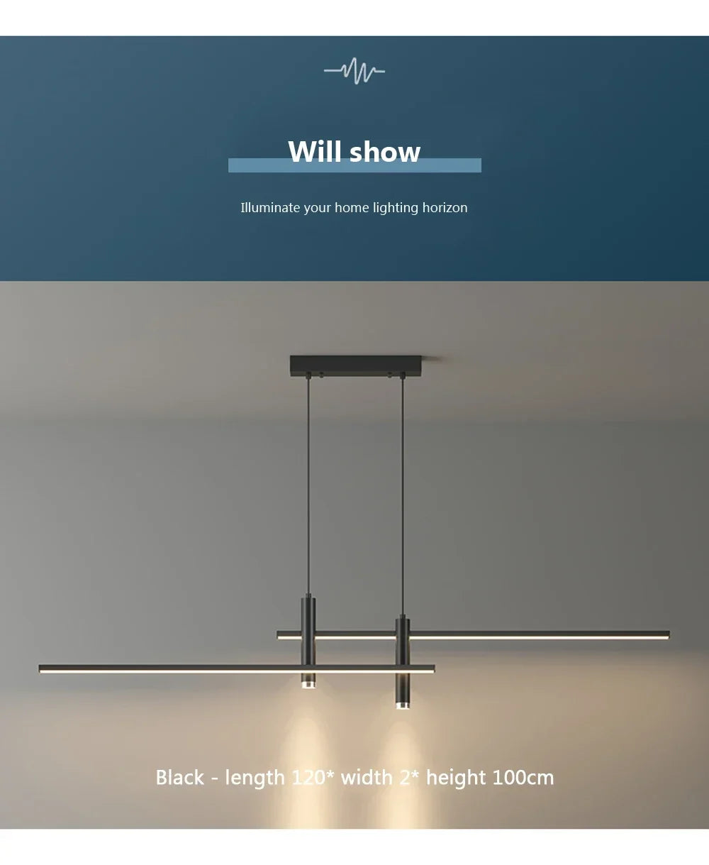 DINDALLED LED Pendant Light Restaurant Hanging Lamp Smart Remote Control Color Temperature Brightness Living Room Chandelier