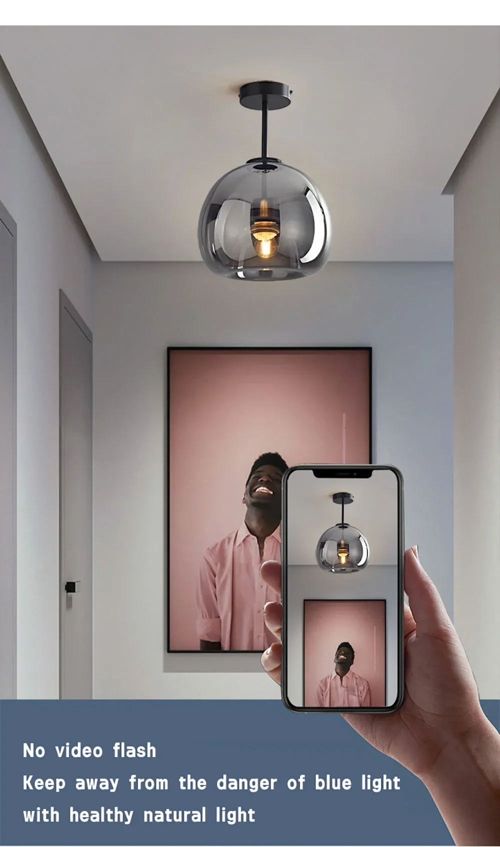 Modern Ceiling Light Nordic Cognac Glass Ceiling Lamp LED Minimalist for Living Dinning Room Aisle Creative Lighting Home Decor