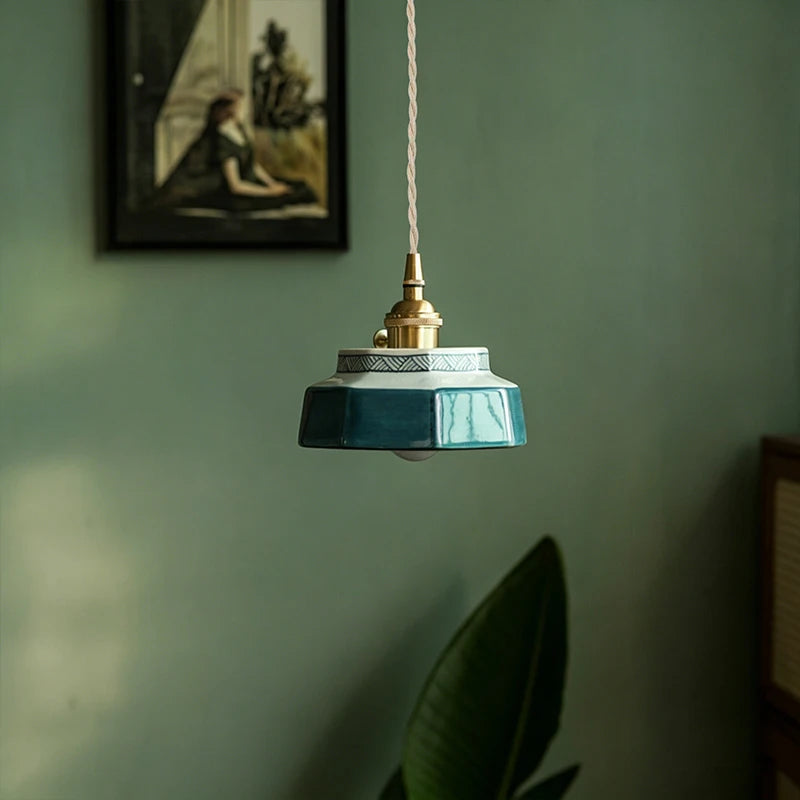New Chinese-style retro ceramic pendant lights, Japanese-style guesthouse display windows, restaurant tea room bar counter islan