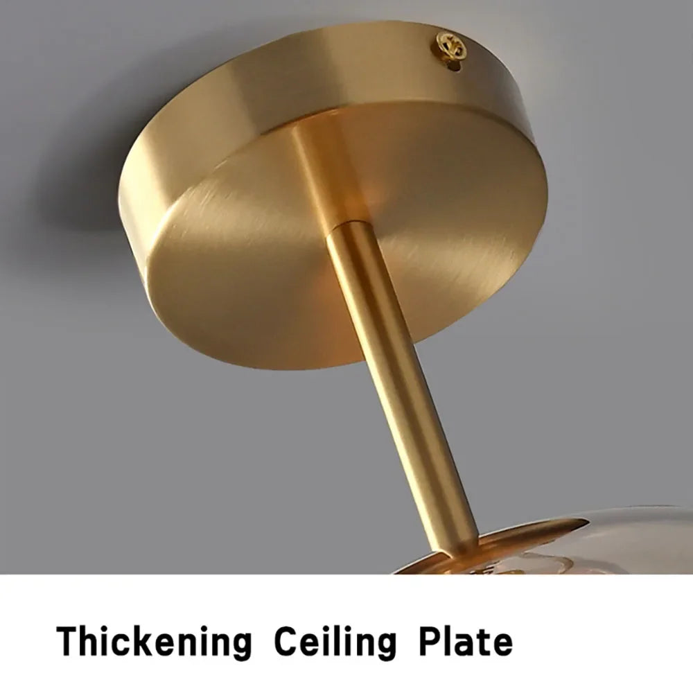 Modern Ceiling Light Nordic Cognac Glass Ceiling Lamp LED Minimalist for Living Dinning Room Aisle Creative Lighting Home Decor